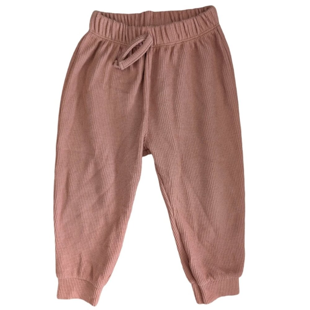 ZARA Pink Textured Jogger Pants 2-3YRS